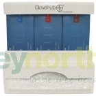 front view of the glove and apron dispenser filled