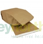 view showing the brown paper transfer bag filled