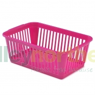 Bright Pink Plastic Baskets (Medium) - (l)300 x (w)190 x (d)110mm
