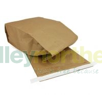view showing the brown paper transfer bag filled