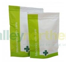 front view of the transfer bags with pharmacy logo