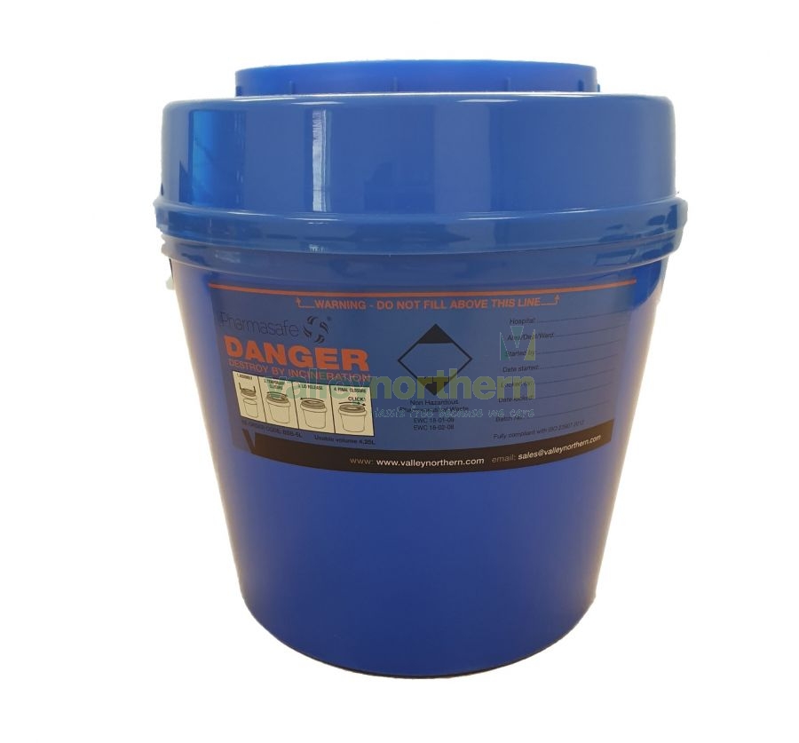 Pharmasafe® Sharps Bin (Blue Lid) 5L Valley Northern Limited