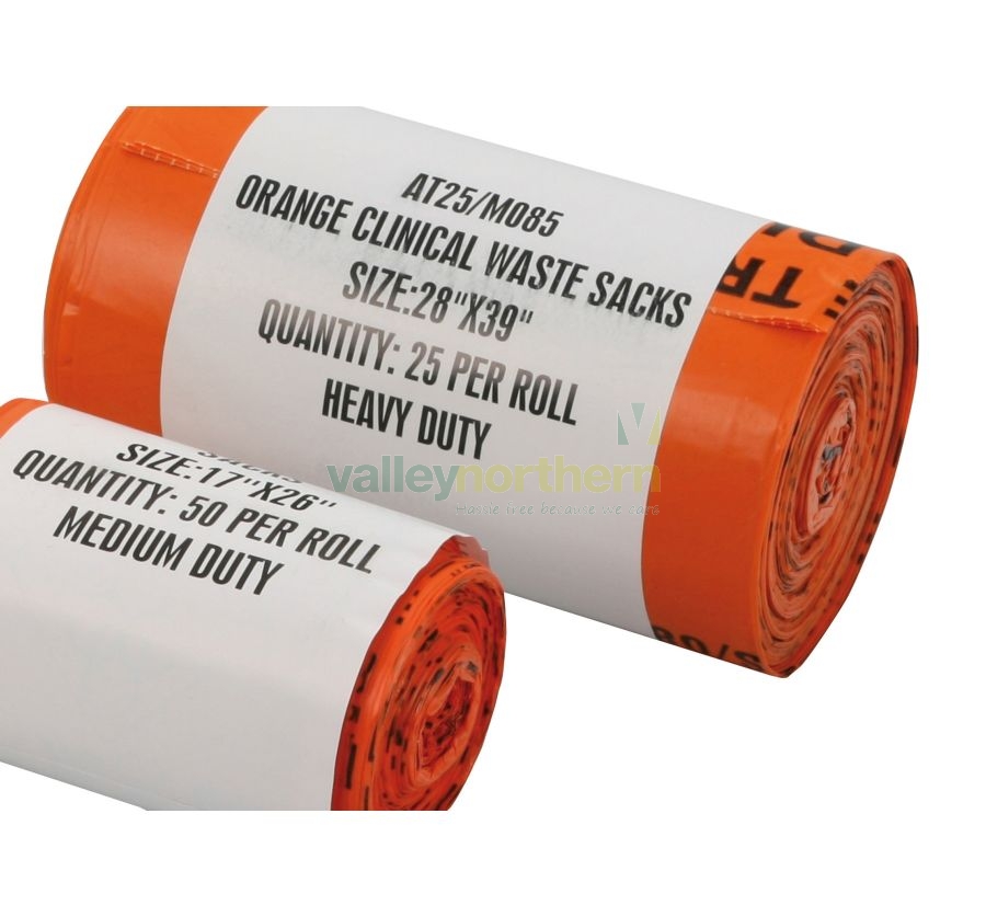 Orange Clinical Waste Sacks 10kg Valley Northern Limited