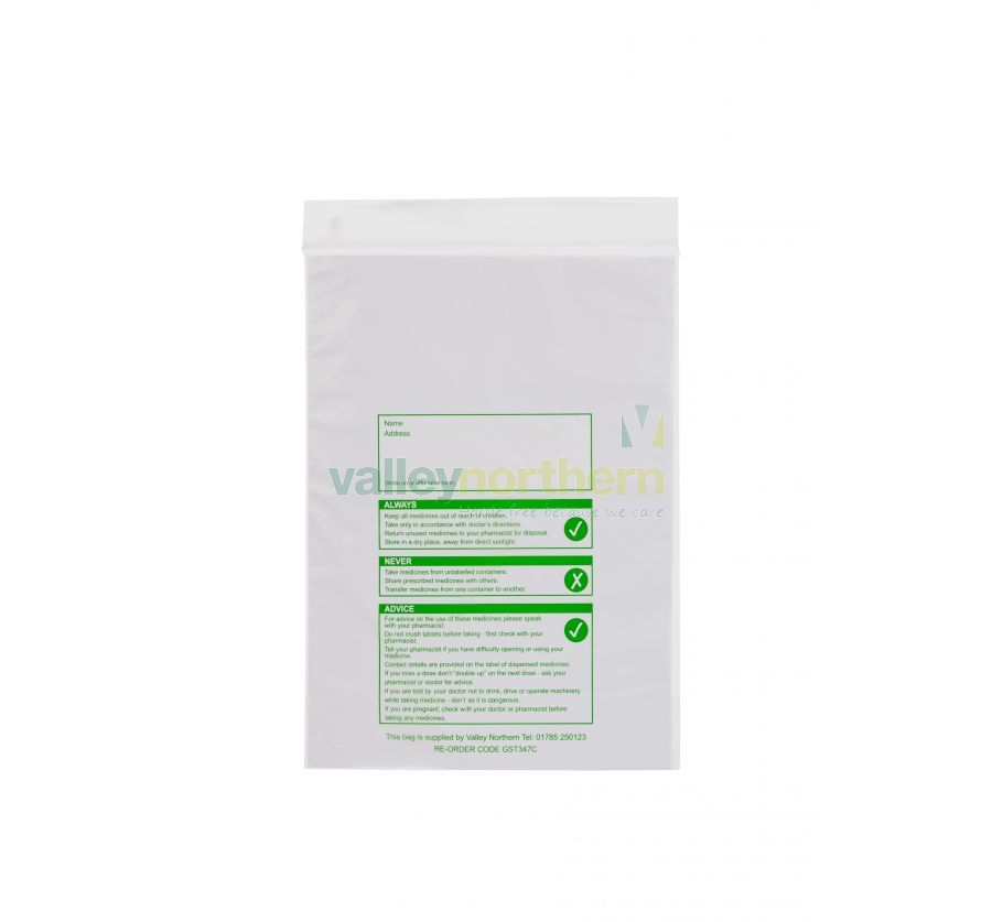Propac Medicines With Care Bags H 279 X W 3 X G 76mm Valley Northern Limited