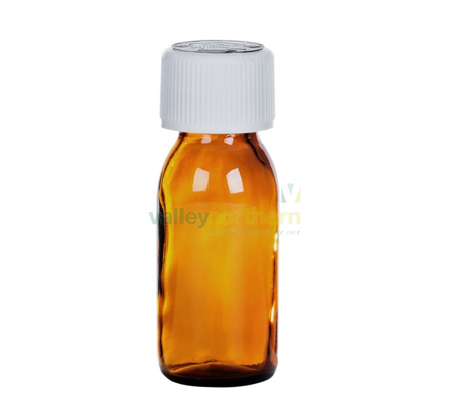 front view of the glass medicine bottle